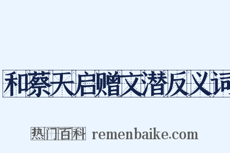 和蔡天启赠文潜反义词是什么意思的图片